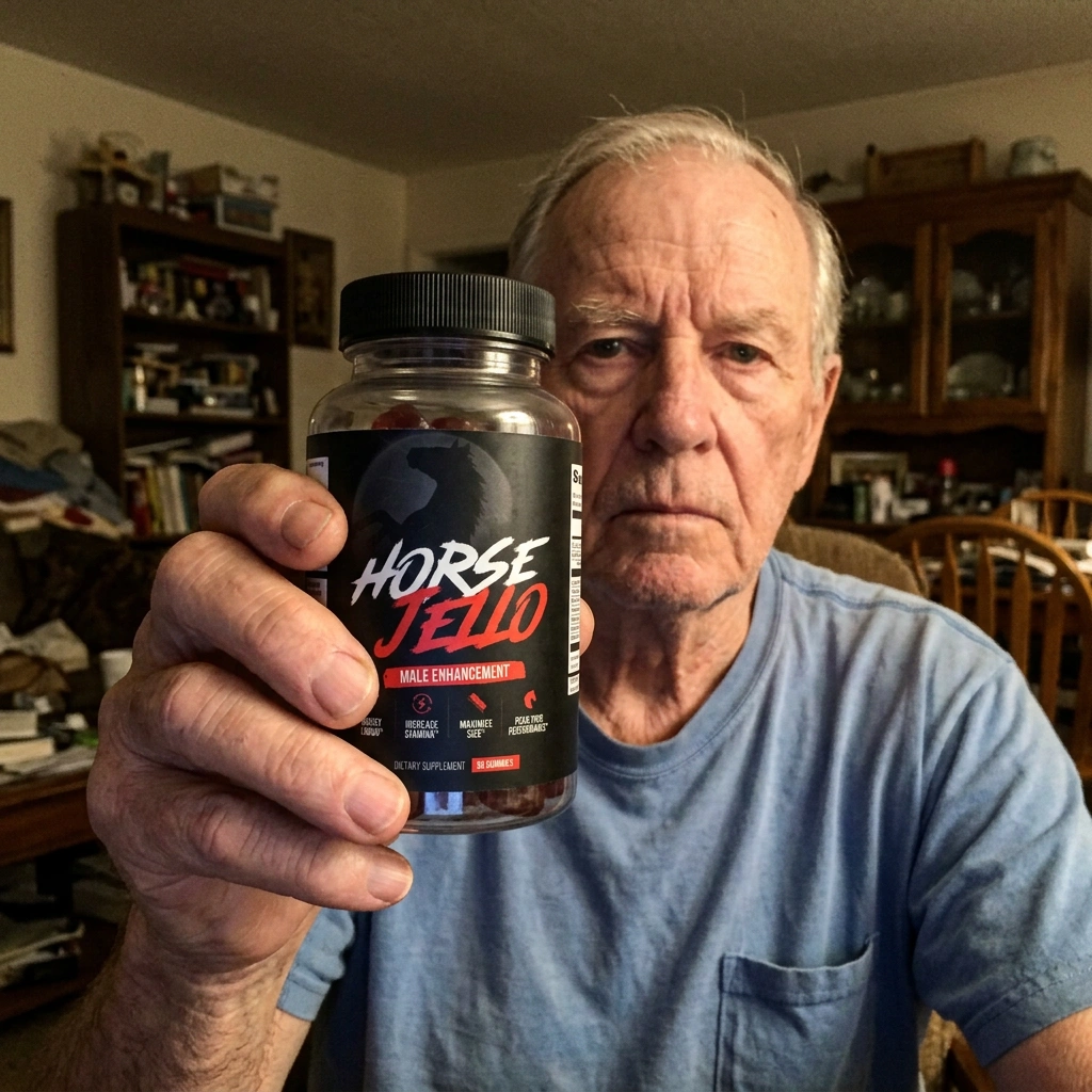 HorseJello verified customer Chris W. holding the gummies bottle